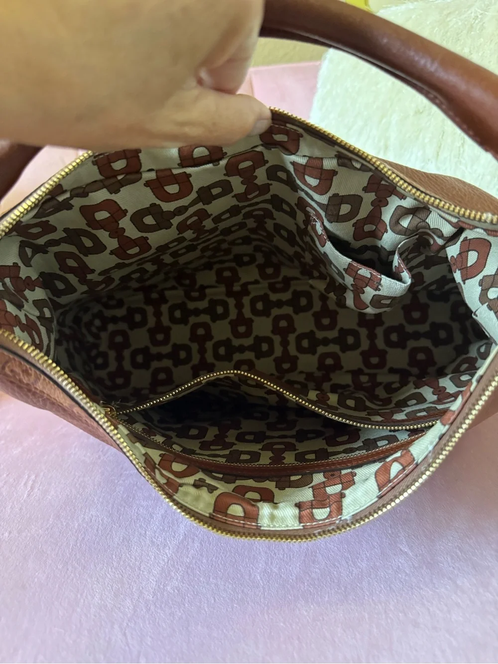 💯Auth! GUCCI Guccisimo Signoria Brown Leather Hobo Shoulder Bag w Gold Hardware - Picture 10 of 16